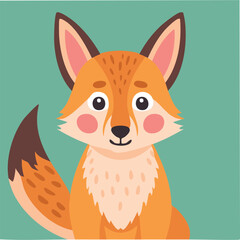 Fototapeta premium Cute jackal flat vector