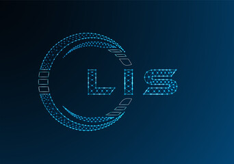 LIS low poly letter logo vector design. LIS lower poly logo design. Low poly logo. © Anar