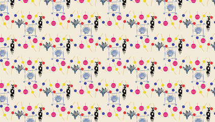 Colorful confetti seamless pattern for a festive birthday celebration design