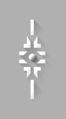 Monochrome Geometric Totem Motif Design