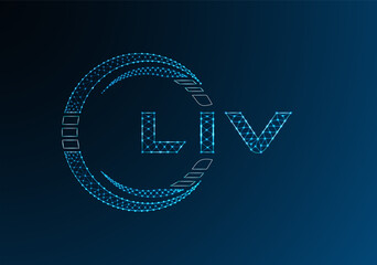 LIV low poly letter logo vector design. LIV lower poly logo design. Low poly logo.