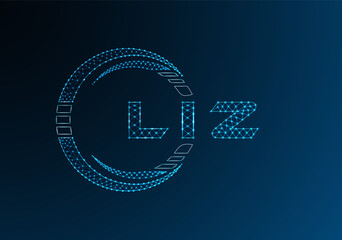 LIZ low poly letter logo vector design. LIZ lower poly logo design. Low poly logo.