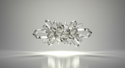 Captivating crystalline formation gleaming with a subtle glow on a gradient backdrop
