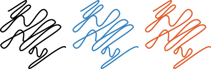 Black blue orange abstract scribbles vector