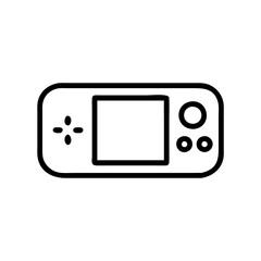 Fototapeta premium Game console icon in simple black outline design 
