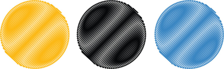 Yellow black blue circles abstract pattern vector