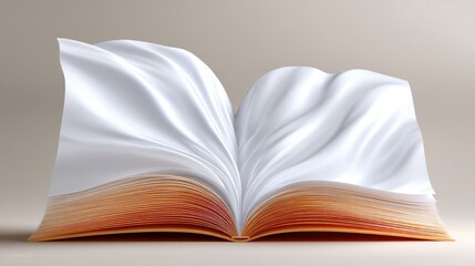 Open Book Mockup with White Pages and Gold Cover