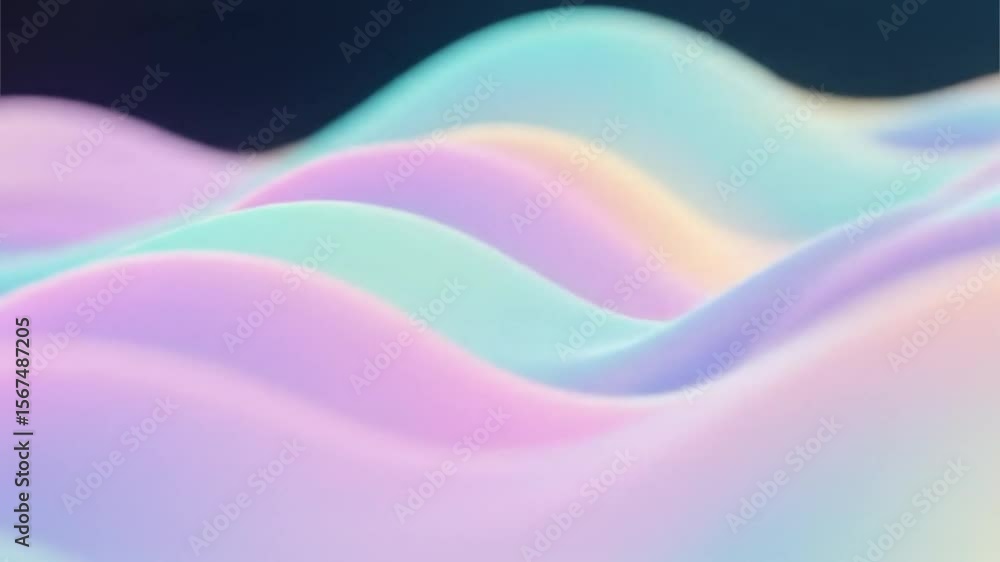 Fototapete multicolored flowing waves in soft 3d form create a dreamy, relaxing motion, suitable for calm backg