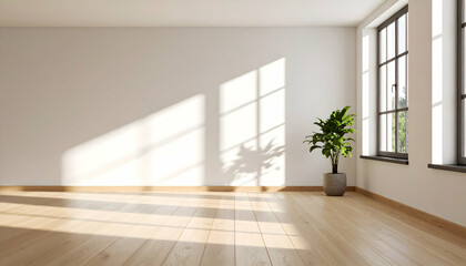 Sunny Empty Room Interior Design.