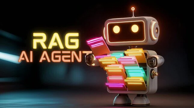 Concept of AI agent or  GenAI autonomous agent using Large Language Model LLM and Retrieval-Augmented Generation RAG from vector databases