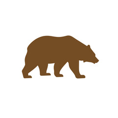 Walking Brown Bear Simple Silhouette Icon