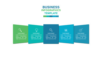 Editable business infographic template design with 5 steps. Infographic template which can be used for presentations banners, workflow layout, annual report, web design.