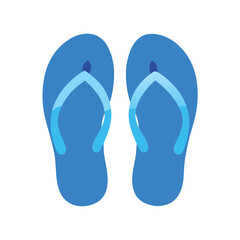 Blue Flip Flops on White Background Summer Icon