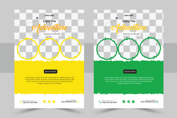 travel flyer design template, tour flyer, tourism color a4 print ready flyer.