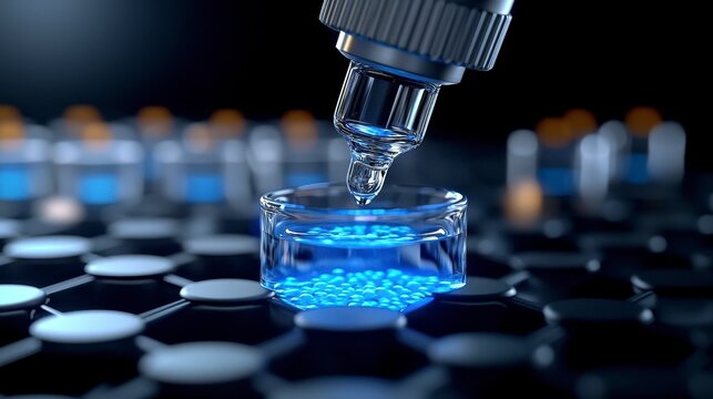 Studio shot providing a and realistic view of proteomics equipment such as mass spectrometers engaged in the analysis of complex protein samples. imagery showcasing