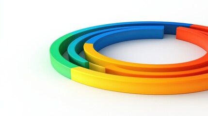 A 3D rendering of a colorful, abstract design.