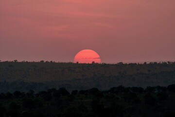 Obraz premium sunset on the hill