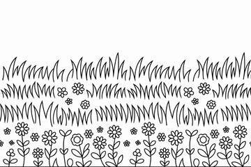 Grass Borders Collection | Green Meadow Vector Design Elements