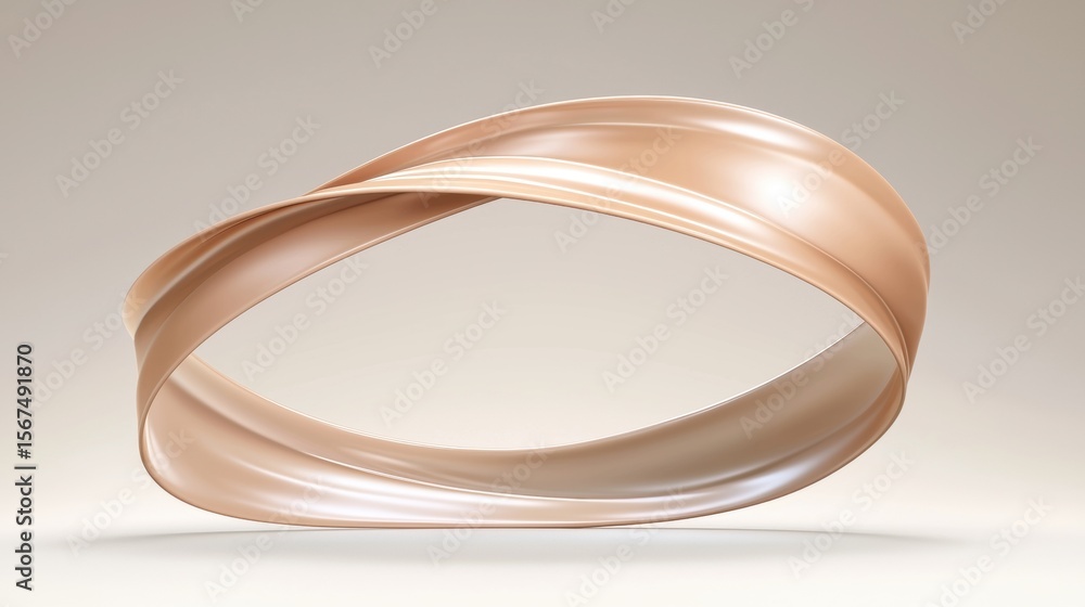 Poster a 3d rendering of a twisted, metallic-looking object.