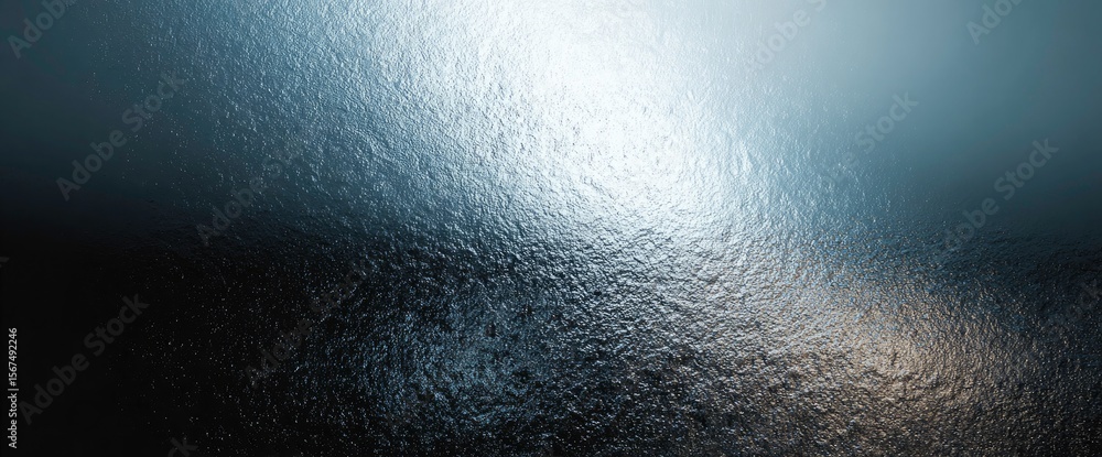 Poster abstract blue textured background with light reflection and darker gradient