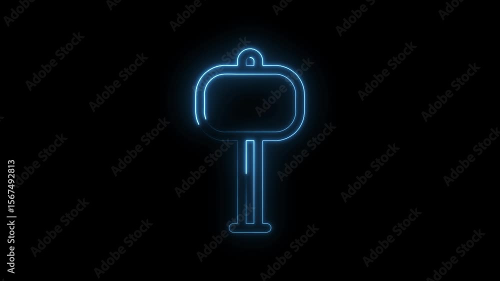 Aufkleber glowing neon signpost animation loop isolated on black background for digital designs