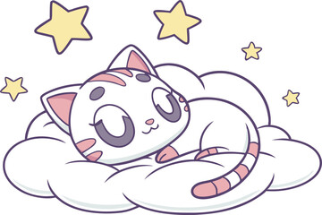 Kawaii Cat Illustration for Cute and Fun Designs. Adorable Kawaii Cat Clipart for Digital and Print Projects. Happy Kawaii Cat Artwork for Social Media and Crafts. Cute Kawaii Cat Character