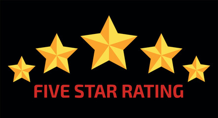 Obraz premium 5-Star Rating Icon - Flat Customer Review Badge for E-commerce, Apps & Websites (Vector)