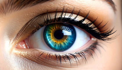 Obraz premium Closeup vibrant human eye.