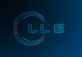 LLE low poly letter logo vector design. LLE lower poly logo design. Low poly logo.