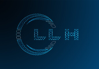 LLH low poly letter logo vector design. LLH lower poly logo design. Low poly logo.