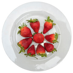 assiette de fraises, PNG fond transparent