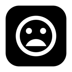 Fototapeta premium Sad face icon indicating negative emotion or mood.