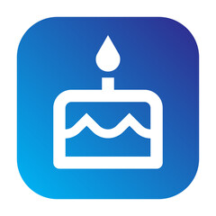 Birthday cake icon indicating celebration or party themes.