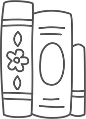 Book doodles in simple line art vector style. Great for school, reading, library, or learning themes.