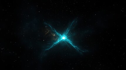 A blue and white nebula with a bright center.