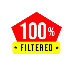 100% filtered png, premium clean tag, pure food label