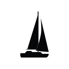Black sailboat on white background sailing watercraft