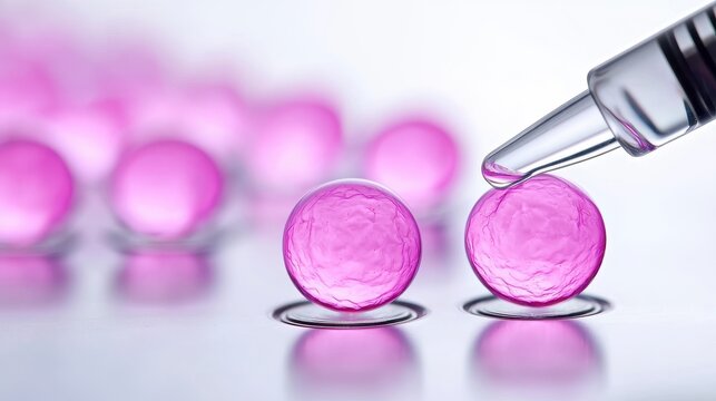 Breakthrough in stem cell science microscopic view of developing cells showcasing regenerative medicine potential isolated on white background. Groundbreaking cellular regeneration imagery