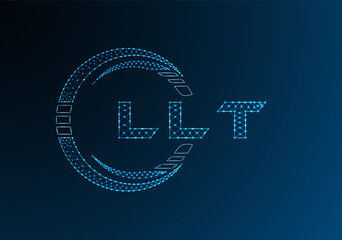 LLT low poly letter logo vector design. LLT lower poly logo design. Low poly logo.