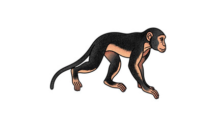 black and white cartoon illustration of a horse