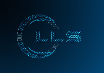 LLS low poly letter logo vector design. LLS lower poly logo design. Low poly logo.