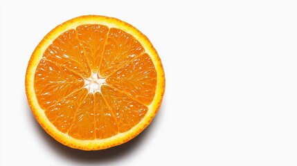 A vibrant slice of blood orange with deep red hues and contrasting orange skin isolated on background. A captivating image showcasing a juicy blood orange segment its rich