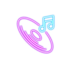 Neon Music Icon Illustration