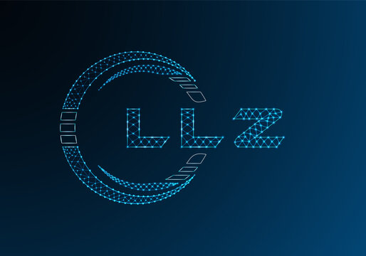 LLZ low poly letter logo vector design. LLZ lower poly logo design. Low poly logo.