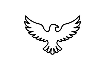 Obraz premium Elegant black silhouette of a soaring bird capturing freedom and grace in a minimalist design