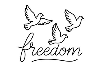 Obraz premium Doves flying gracefully in a minimalist artistic representation of freedom