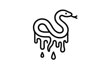 Fototapeta premium Snake design dripping with liquid on a white background captures a unique artistic representation and contemporary style