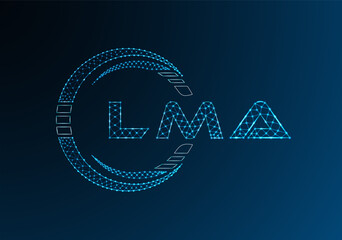 LMA low poly letter logo vector design. LMA lower poly logo design. Low poly logo.