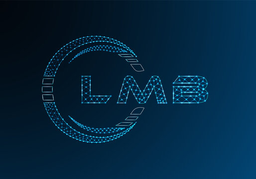 LMB low poly letter logo vector design. LMB lower poly logo design. Low poly logo.