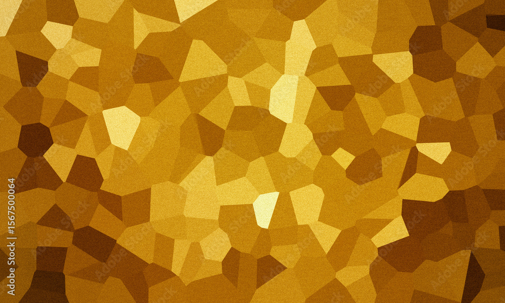 Poster abstract geometric pattern with shades of gold and yellow creating a mosaic effect background and su
